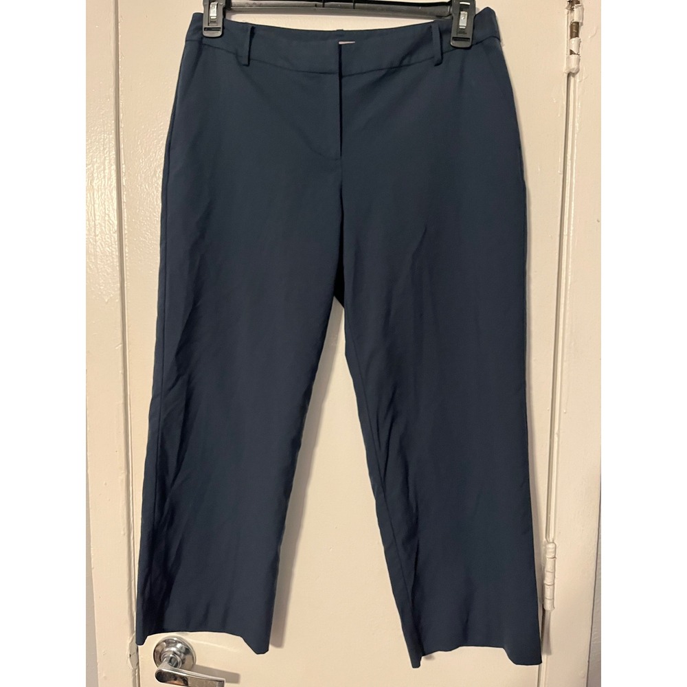 J. Jill Navy Blue 100% Wool Straight Leg Dress Pants Trousers Womens 10